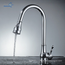 2021 Hot Selling Single hole lead free brass chrome finish pull down kitchen faucet